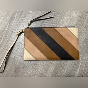 Lucky Brand Tri-Color Leather Wristlet